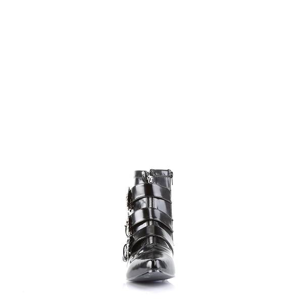 Demonia Brogue-06 Black Vegan Leather Stiefel Herren D827-049 Gothic Stiefeletten Schwarz Deutschland SALE